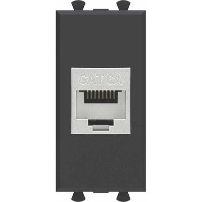 ДКС Компьютерная розетка RJ-45 без шторки модульная, кат.6А экранированная, Avanti, черный матовый, 1 модуль 4412771 DKC ДКС Компьютерная розетка RJ-45 без шторки модульная, кат.6А экранированная, Avanti, черный матовый, 1 модуль 4412771 DKC