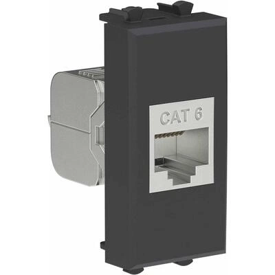 ДКС Компьютерная розетка RJ-45 без шторки модульная, кат.6 экранированная, Avanti, черный матовый, 1 модуль 4412791 DKC ДКС Компьютерная розетка RJ-45 без шторки модульная, кат.6 экранированная, Avanti, черный матовый, 1 модуль 4412791 DKC