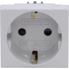 ДКС Розетка силовая 2Р+Е, со шторками, Viva, 2 мод., серая 45025 DKC