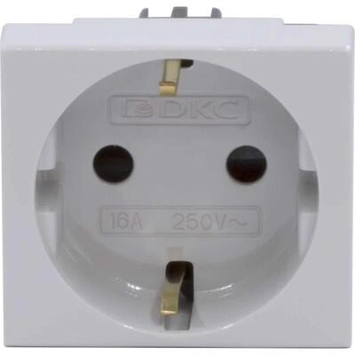 ДКС Розетка силовая 2Р+Е, со шторками, Viva, 2 мод., серая 45025 DKC