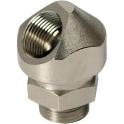 ДКС Поворотный адаптер 45° M40x1,5, IP68/IP67, никелированная латунь 6028-40G DKC