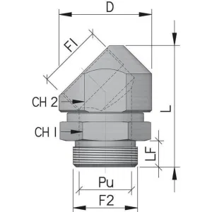ДКС Поворотный адаптер 45° M63x1,5, IP68/IP67, никелированная латунь 6028-63G DKC ДКС Поворотный адаптер 45° M63x1,5, IP68/IP67, никелированная латунь 6028-63G DKC