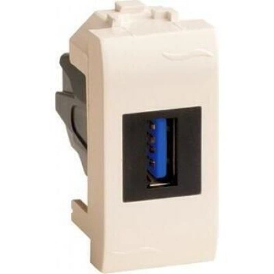ДКС USB 3.0 розетка, Brava, сл кость, 1 мод. 75300S DKC