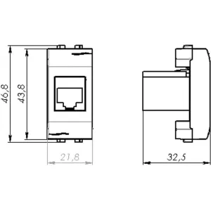 ДКС Тел.роз. RJ12, 6P6C, Brava, белая, 1мод 76120B DKC ДКС Тел.роз. RJ12, 6P6C, Brava, белая, 1мод 76120B DKC