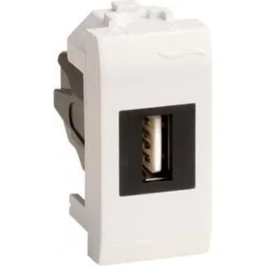 ДКС USB 2.0 розетка, Brava, белая, 1 мод. 76200B DKC ДКС USB 2.0 розетка, Brava, белая, 1 мод. 76200B DKC