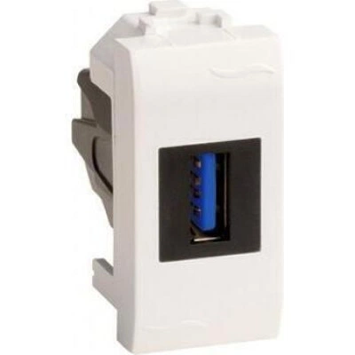 ДКС USB 3.0 розетка, Brava, белая, 1 мод. 76300B DKC
