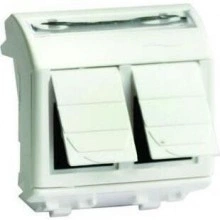 ДКС Ком.роз. двойная RJ45 кат.5e экран., 8P8C, Brava, белая, 2мод 76459B DKC