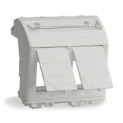 ДКС Адаптер для двух информационных разъемов Keystone, белый, 2 мод. 76614B DKC