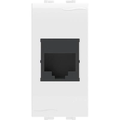 ДКС Компьютерная розетка RJ-45, кат.5E (разъем AMP), белая, 1мод. 76646B DKC ДКС Компьютерная розетка RJ-45, кат.5E (разъем AMP), белая, 1мод. 76646B DKC