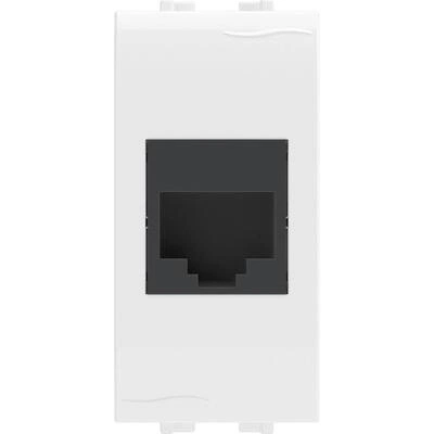 ДКС Компьютерная розетка RJ45 кат.5e, Brava, белая, 1 модуль 76654B DKC