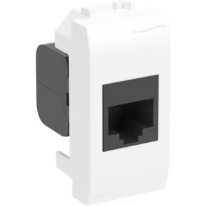 ДКС Компьютерная розетка RJ45 кат.5e, Brava, белая, 1 модуль 76654B DKC ДКС Компьютерная розетка RJ45 кат.5e, Brava, белая, 1 модуль 76654B DKC