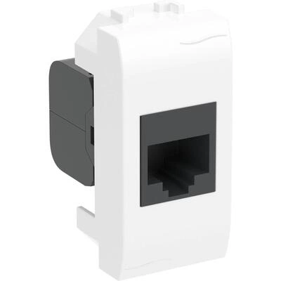 ДКС Компьютерная розетка RJ45 кат.5e, Brava, белая, 1 модуль 76654B DKC ДКС Компьютерная розетка RJ45 кат.5e, Brava, белая, 1 модуль 76654B DKC