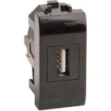 ДКС USB 2.0 розетка, Brava, черная, 1 мод. 77200N DKC