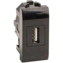ДКС USB 2.0 розетка, Brava, черная, 1 мод. 77200N DKC