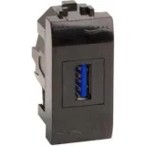 ДКС USB 3.0 розетка, Brava, черная, 1 мод. 77300N DKC