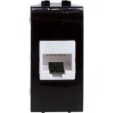 ДКС Компьютерная розетка RJ45 кат.5e, Brava, черная, 1мод 77654N DKC