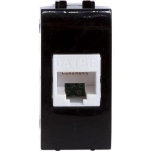ДКС Компьютерная розетка RJ45 кат.5e, Brava, черная, 1мод 77654N DKC