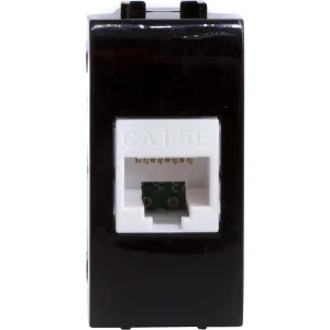 ДКС Компьютерная розетка RJ45 кат.5e, Brava, черная, 1мод 77654N DKC ДКС Компьютерная розетка RJ45 кат.5e, Brava, черная, 1мод 77654N DKC