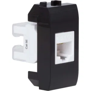 ДКС Компьютерная розетка RJ45 кат.5e, Brava, черная, 1мод 77654N DKC ДКС Компьютерная розетка RJ45 кат.5e, Brava, черная, 1мод 77654N DKC