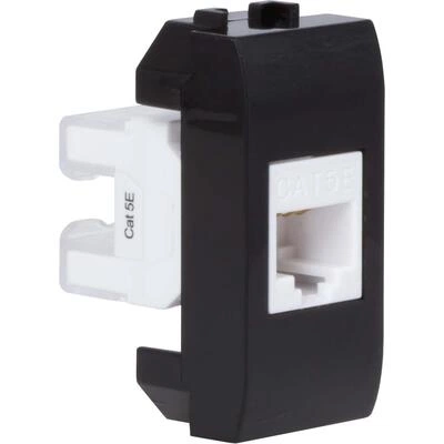 ДКС Компьютерная розетка RJ45 кат.5e, Brava, черная, 1мод 77654N DKC ДКС Компьютерная розетка RJ45 кат.5e, Brava, черная, 1мод 77654N DKC