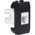 ДКС Компьютерная розетка RJ45 кат.5e, Brava, черная, 1мод 77654N DKC ДКС Компьютерная розетка RJ45 кат.5e, Brava, черная, 1мод 77654N DKC