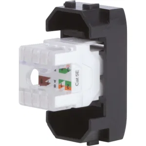 ДКС Компьютерная розетка RJ45 кат.5e, Brava, черная, 1мод 77654N DKC ДКС Компьютерная розетка RJ45 кат.5e, Brava, черная, 1мод 77654N DKC