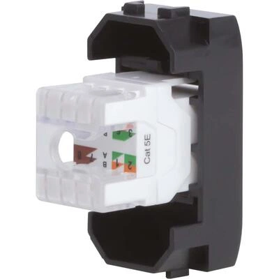 ДКС Компьютерная розетка RJ45 кат.5e, Brava, черная, 1мод 77654N DKC ДКС Компьютерная розетка RJ45 кат.5e, Brava, черная, 1мод 77654N DKC