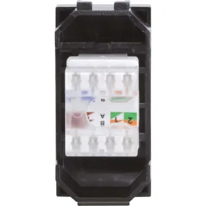 ДКС Компьютерная розетка RJ45 кат.5e, Brava, черная, 1мод 77654N DKC ДКС Компьютерная розетка RJ45 кат.5e, Brava, черная, 1мод 77654N DKC