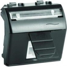 ДКС Компьютерная розетка RJ45 кат.5e, Brava, черная, 2мод 77655N DKC