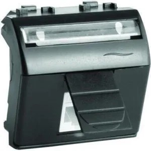 ДКС Компьютерная розетка RJ45 кат.5e, Brava, черная, 2мод 77655N DKC ДКС Компьютерная розетка RJ45 кат.5e, Brava, черная, 2мод 77655N DKC