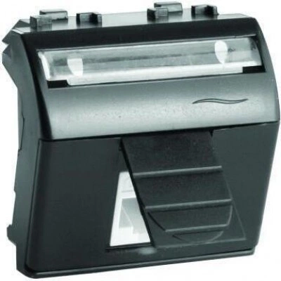 ДКС Компьютерная розетка RJ45 кат.5e, Brava, черная, 2мод 77655N DKC ДКС Компьютерная розетка RJ45 кат.5e, Brava, черная, 2мод 77655N DKC