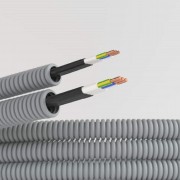 ДКС Электротруба ПВХ гибкая гофр. д.20мм, цвет серый, с кабелем ВВГ-Пнг(А)-LS3х2,5мм² Конкорд, 100м 9S920100KF DKC