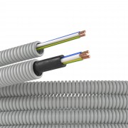 ДКС Электротруба ПВХ гибкая гофр. д.16мм, цвет серый, с проводом ПуВ 3х2,5мм² РЭК "ГОСТ+", 25м 9V91625 DKC