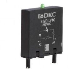 ДКС Модуль индикации и защиты, LED зелёный+Варистор (A1+), 240V AC/DC BIMD-LV4G DKC