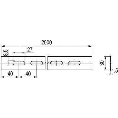 ДКС Полоса перфорированная 30x2000 мм, 1,5 мм BMA1321 DKC ДКС Полоса перфорированная 30x2000 мм, 1,5 мм BMA1321 DKC