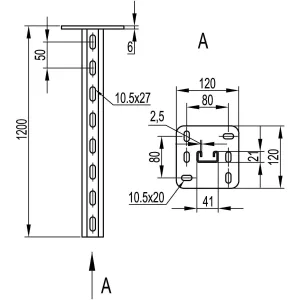 ДКС Вертикальный подвес одиночный 41х21, L1200 BSP2112 DKC ДКС Вертикальный подвес одиночный 41х21, L1200 BSP2112 DKC