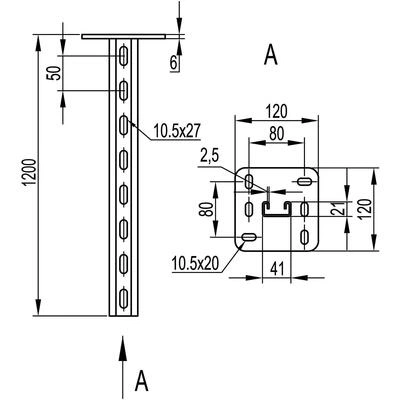 ДКС Вертикальный подвес одиночный 41х21, L1200 BSP2112 DKC ДКС Вертикальный подвес одиночный 41х21, L1200 BSP2112 DKC