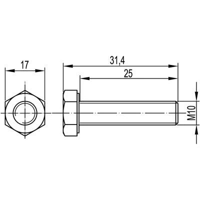 ДКС Болт с шестигранной головкой М10х25, горячеоцинкованный CM021025HDZ DKC ДКС Болт с шестигранной головкой М10х25, горячеоцинкованный CM021025HDZ DKC