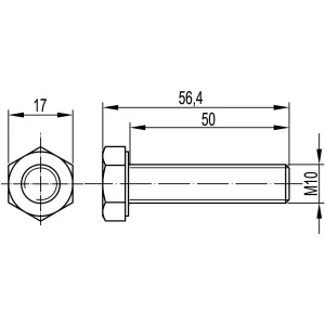 ДКС Болт с шестигранной головкой М10х50, нерж.сталь А4, DIN933 CM081050INOX316L DKC ДКС Болт с шестигранной головкой М10х50, нерж.сталь А4, DIN933 CM081050INOX316L DKC