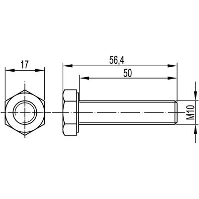 ДКС Болт с шестигранной головкой М10х50, нерж.сталь А4, DIN933 CM081050INOX316L DKC ДКС Болт с шестигранной головкой М10х50, нерж.сталь А4, DIN933 CM081050INOX316L DKC