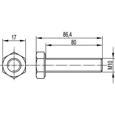 ДКС Болт с шестигранной головкой М10х80, нерж. сталь А4, DIN933 CM081080INOX316L DKC ДКС Болт с шестигранной головкой М10х80, нерж. сталь А4, DIN933 CM081080INOX316L DKC