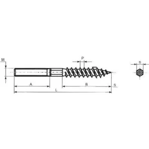 ДКС Шпилька-шуруп M10х120 CM261012 DKC ДКС Шпилька-шуруп M10х120 CM261012 DKC