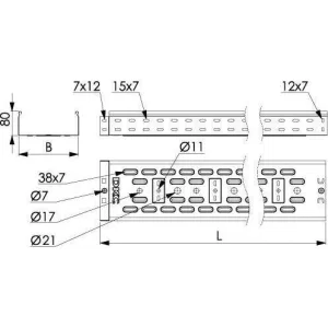 ДКС Perforated Straight Element 100х80 L 3000 DKC 35302 ДКС Perforated Straight Element 100х80 L 3000 DKC 35302