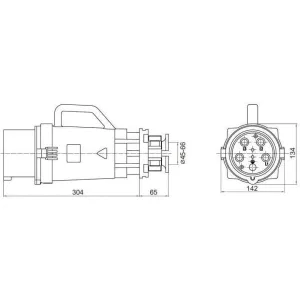 ДКС Вилка кабельная CP IP67 160A 3P+E 690В CP646-160-69 DKC ДКС Вилка кабельная CP IP67 160A 3P+E 690В CP646-160-69 DKC