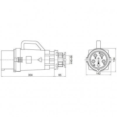 ДКС Вилка кабельная CP IP67 160A 3P+E 690В CP646-160-69 DKC ДКС Вилка кабельная CP IP67 160A 3P+E 690В CP646-160-69 DKC