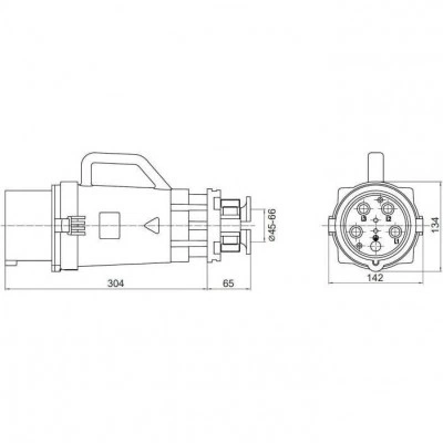ДКС Вилка кабельная CP IP67 200A 3P+E 690В CP646-200-69 DKC ДКС Вилка кабельная CP IP67 200A 3P+E 690В CP646-200-69 DKC