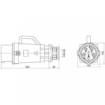 ДКС Вилка кабельная CP IP67 250A 3P+E 690В CP646-250-69 DKC ДКС Вилка кабельная CP IP67 250A 3P+E 690В CP646-250-69 DKC