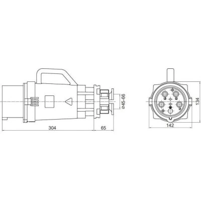 ДКС Вилка кабельная CP IP67 250A 3P+E+N 690В CP656-250-69 DKC ДКС Вилка кабельная CP IP67 250A 3P+E+N 690В CP656-250-69 DKC