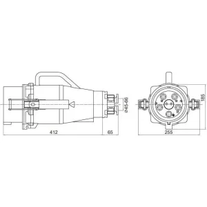 ДКС Вилка кабельная CP IP67 400А 3P+E+N 690В CP656-400-69 DKC ДКС Вилка кабельная CP IP67 400А 3P+E+N 690В CP656-400-69 DKC