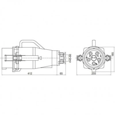 ДКС Вилка кабельная CP IP67 400А 3P+E+N 690В CP656-400-69 DKC ДКС Вилка кабельная CP IP67 400А 3P+E+N 690В CP656-400-69 DKC